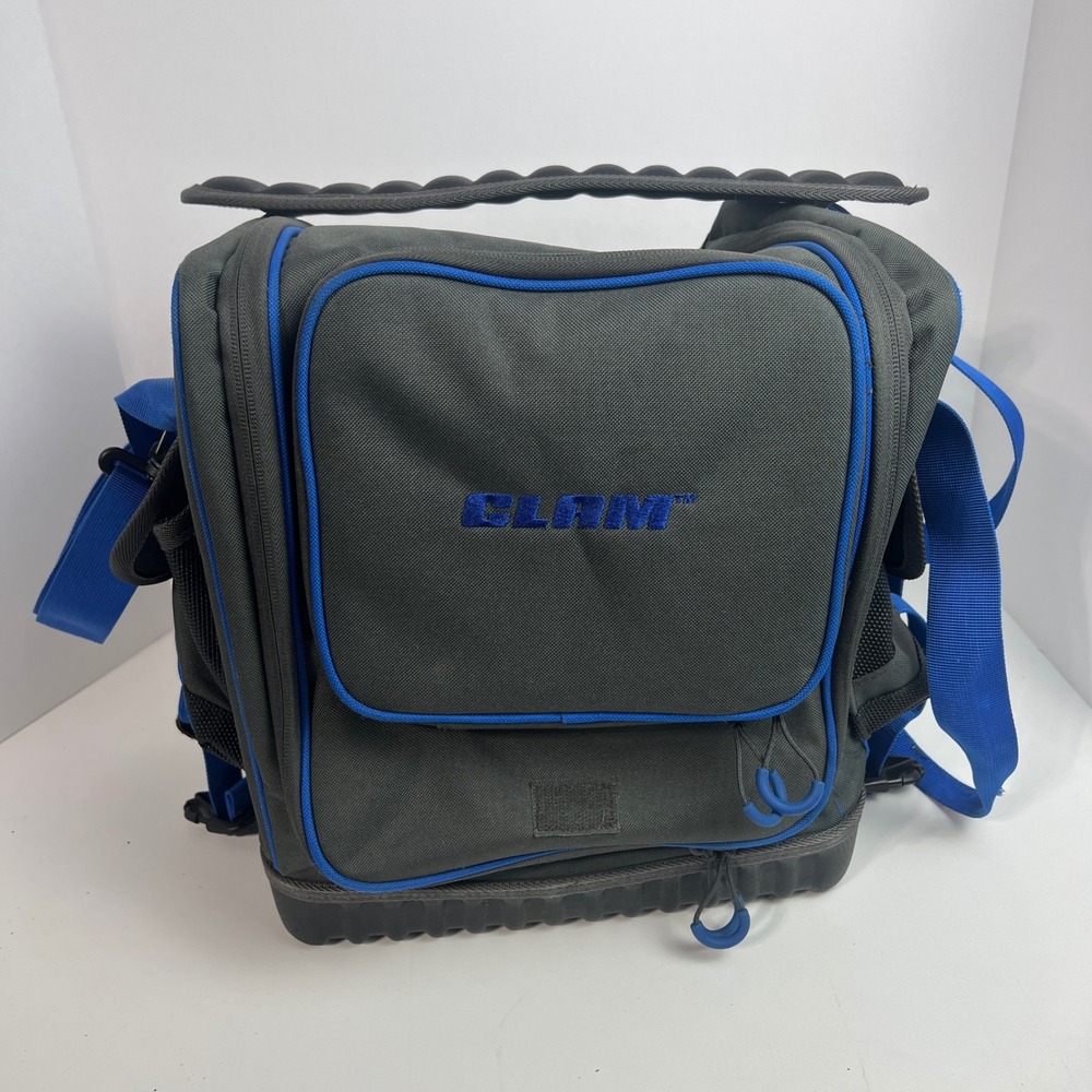 Clam Outdoors Ice Fishing Sonar Gear Bag Molded Base Tackle Storage Carry Case
